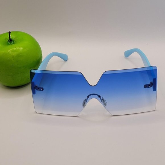 Unisex Retro Sky Blue Fashion Colored Sunglasses - Picture 1 of 4